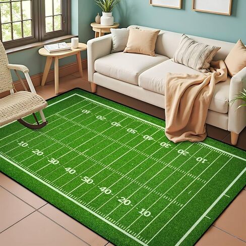 سجادة منطقة ملعب كرة القدم الأمريكية في الهواء الطلق، سجادة لعب، سجادة أرضية، سجادة حديثة غير قابلة للانزلاق، ديكور منزلي، غرفة المعيشة، غرفة النوم، 6x9 قدم in Kuwait