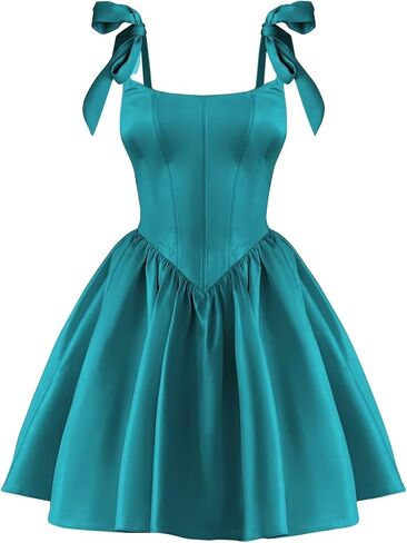 2026 Homecoming Dresses for Teens Satin Spaghetti Straps Mini Dress Corset A-line Short Prom Ball Gown in Saudi Arabia