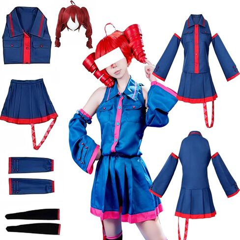 Ladies' Blue Uniform, Blue Dress, Halloween Costume Set in Saudi Arabia