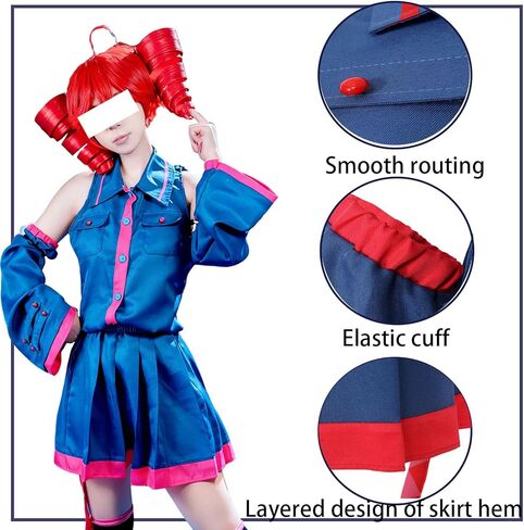 Ladies' Blue Uniform, Blue Dress, Halloween Costume Set in Saudi Arabia