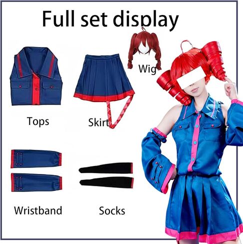 Ladies' Blue Uniform, Blue Dress, Halloween Costume Set in Saudi Arabia