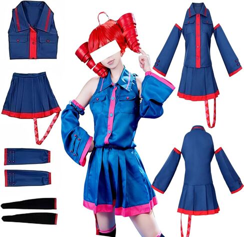 Ladies' Blue Uniform, Blue Dress, Halloween Costume Set in Saudi Arabia