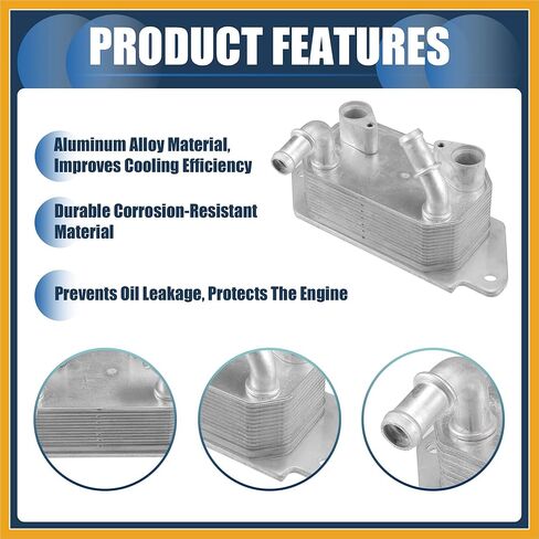 Engine Oil Cooler, Transmission Oil Cooler No.CV6P7869AE for Ford Escape 2013-2016 L4 2.0L Aluminum Alloy Silver Tone, 1 Pc Replacement in Saudi Arabia