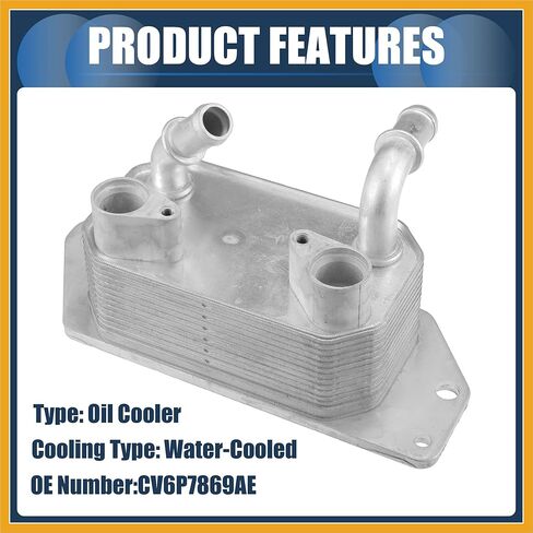 Engine Oil Cooler, Transmission Oil Cooler No.CV6P7869AE for Ford Escape 2013-2016 L4 2.0L Aluminum Alloy Silver Tone, 1 Pc Replacement in Saudi Arabia