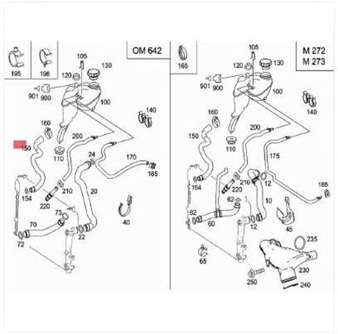 LINK-LOCK Coolant Pipe Water Tank to Secondary Kettle Water Pipe A2215010282 2215010282 For Mercedes-Benz M272 m273 s300 s350 s400 s500 in Saudi Arabia
