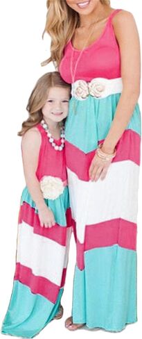 GORIFE Floral Matching Mommy and Me Dresses Beach Matching Casual Printed Stylish Clothing Outfits with Plus Size in Saudi Arabia