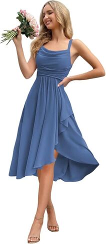 Women's Short Bridesmaid Dresses 2026 with Slit Formal Party Gowns A Line Wedding Guest Dress PUS077 in Kuwait
