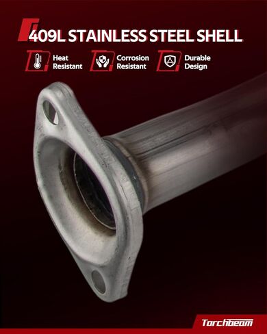 طقم المحول الحفاز الأمامي من الفولاذ المقاوم للصدأ Torchbeam مناسب لسيارة Toyota 2007-2009 Camry 2.4L OE# 41053، 641304، 16534، 2505128300، 641518، 40587، 641510، 51347، 751120 (متوافق مع وكالة حماية البيئة) in Saudi Arabia