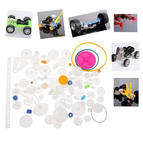 Kikumi Access85pcs Plastic Gear Shaft Pulley Shaft Lever Set Ories Plastic Straight Thread 15×10×1 85Pcs in Kuwait