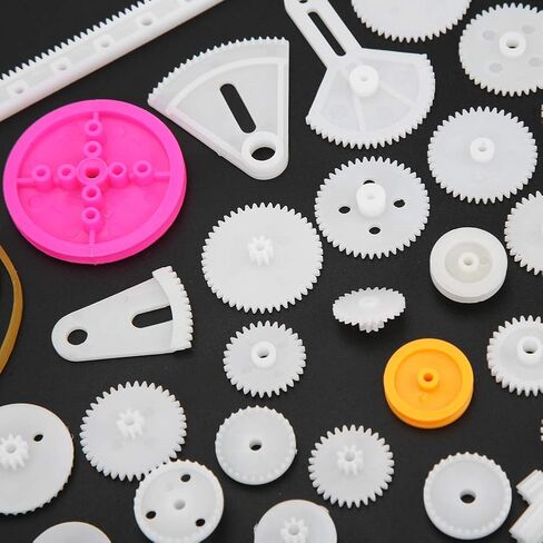 Kikumi Access85pcs Plastic Gear Shaft Pulley Shaft Lever Set Ories Plastic Straight Thread 15×10×1 85Pcs in Kuwait