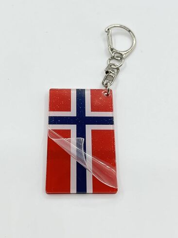 Norway Flag Keychain - Double Sided Acrylic D Shape Chains Norwegian Flags Key Chains Men and Women Style Car Key chain Gifts Decoration (3 Pcs) in Kuwait
