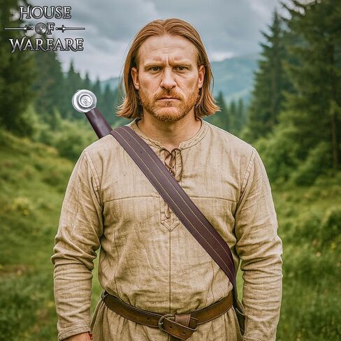 حزام جلد زيلدا من القرون الوسطى| بلدريك 63 بوصة بإبزيم حديد وخياطة معززة | حزام سيف النهضة in Kuwait