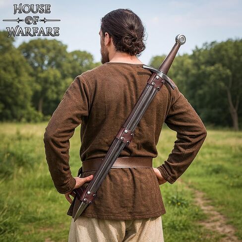 حزام جلد زيلدا من القرون الوسطى| بلدريك 63 بوصة بإبزيم حديد وخياطة معززة | حزام سيف النهضة in Kuwait