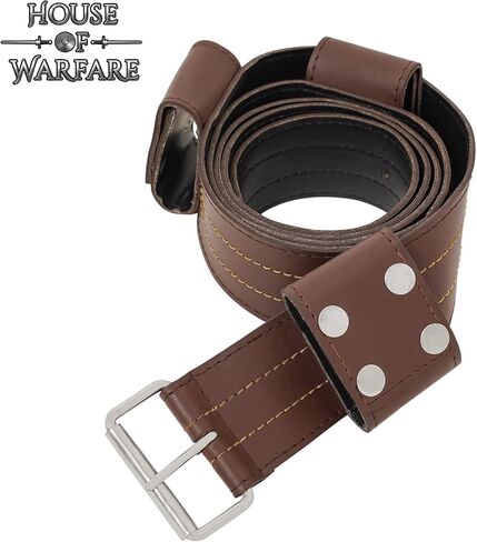 حزام جلد زيلدا من القرون الوسطى| بلدريك 63 بوصة بإبزيم حديد وخياطة معززة | حزام سيف النهضة in Kuwait