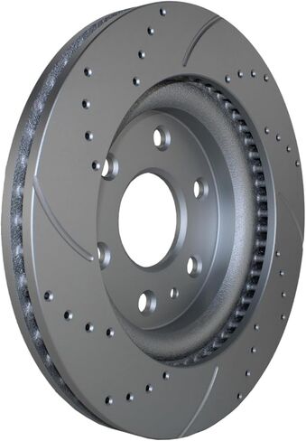 Bison Performance Pair Set of 2 Front Drilled Slotted Coated 325mm Vented 6 Lugs Brake Disc Rotors for Buick Enclave Chevrolet Traverse GMC Acadia Limited Saturn Outlook in Saudi Arabia