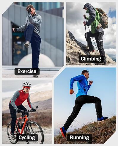 Cargo Pants for Men 3 Pack Relaxed Fit Mens Joggers with Pockets,Fleece Hiking Tactical Workout Pants Casual in Kuwait