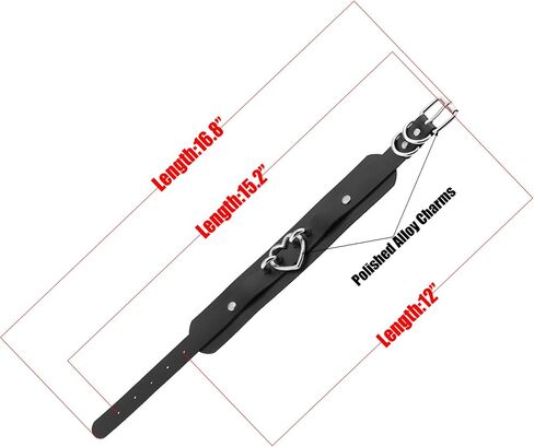 Thick Black Faux Leather Choker Collar with Heart Ring, Gothic Punk Rock Emo Necklace for Women Cosplay in Kuwait