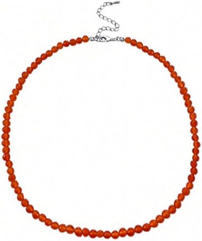 Red Carnelian Necklace for Women Natural Stone Beads Choker Necklaces Healing Gemstone Carnelian Beaded Necklace Dainty Jewelry Gift in Saudi Arabia