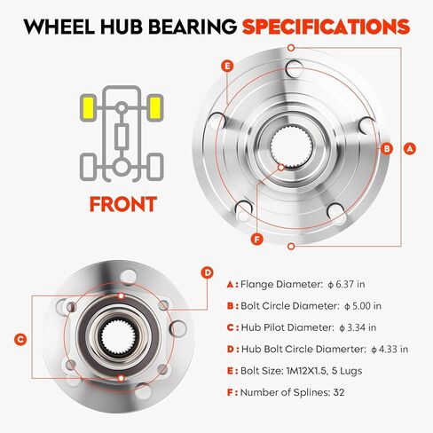 محور العجلة الأمامية تحمل الجمعية صالح ل دودج رحلة 2009-2020 5 العروة ث/ABS استبدال 513286 2 قطعة in Kuwait