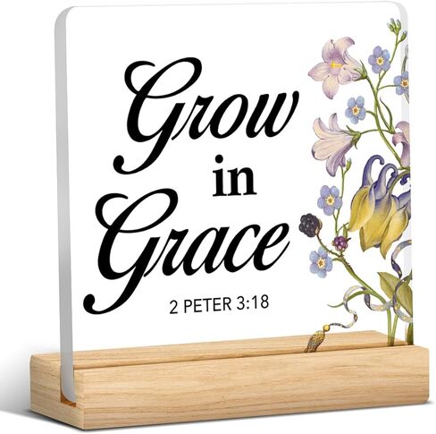 Christian Gifts God Grant Me the Serenity Clear Desk Decorative Sign Bible Quotes Faith Prayer Acrylic Plaque With Wooden Stand 4x4 Inch Sign Home Desk Decor in Saudi Arabia