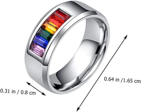 BESTYASH Eternal Rainbow Pride Ring Titanium Steel Finger Jewelry for Couples Accessory for Lgbtq Celebrations and Everyday Wear Multiple in Kuwait