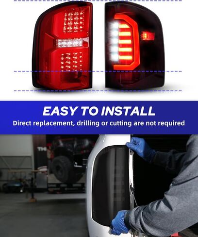 استبدال المصابيح الخلفية لمجموعة مصابيح LED الخلفية من AUTOONE لـ 2007-2013 تشيفي سيلفرادو 1500/2007 2009-2014 سيلفرادو 2500HD | 3500HD/ 2007-2014 جي إم سي سييرا 3500 ثنائي in Kuwait