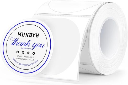 ملصقات MUNBYN الحرارية باللونين الأحمر والأسود، متوافقة فقط مع MUNBYN RW405، ملصق حراري دائري مزدوج اللون للمدارس والأعمال وبطاقات الأسعار وملصقات الخبز، 150 ورقة/لفة واحدة in Saudi Arabia