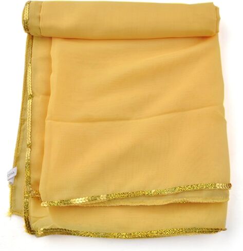 BellyLady Stunning Handmade Chiffon Belly Dance Veil, For Practice-White in Saudi Arabia