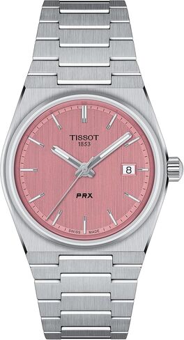 Tissot PRX 35mm, Swiss Quartz Watch for Women, Stainless Steel Case and Bracelet, Pink Dial, T1372101133100 in Saudi Arabia