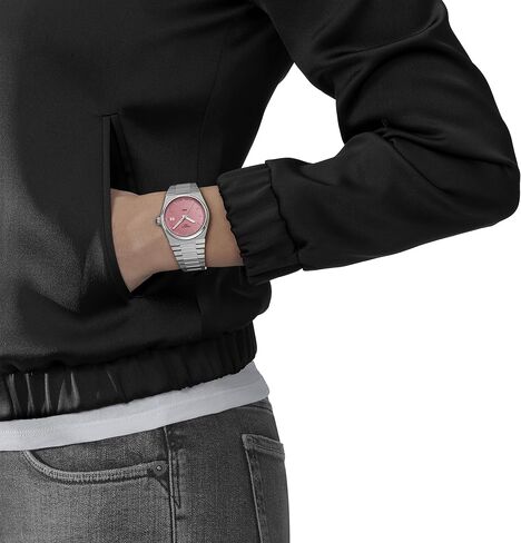 Tissot PRX 35mm, Swiss Quartz Watch for Women, Stainless Steel Case and Bracelet, Pink Dial, T1372101133100 in Saudi Arabia