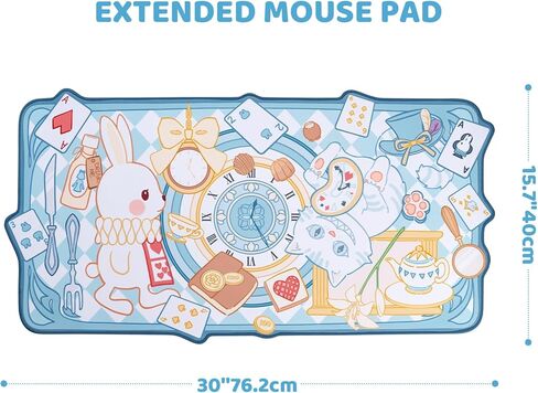 لوحة ماوس كرتونية لطيفة من YOCORE، مقاس 30 بوصة × 15.7 بوصة، قاعدة مكتب مطاطية كبيرة غير قابلة للانزلاق، لوحة ماوس للألعاب للكمبيوتر المحمول ولوحة مفاتيح للكمبيوتر المحمول مع حواف مخيطة للفتيات - بلاد العجائب السحرية in Kuwait
