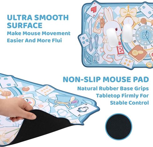 لوحة ماوس كرتونية لطيفة من YOCORE، مقاس 30 بوصة × 15.7 بوصة، قاعدة مكتب مطاطية كبيرة غير قابلة للانزلاق، لوحة ماوس للألعاب للكمبيوتر المحمول ولوحة مفاتيح للكمبيوتر المحمول مع حواف مخيطة للفتيات - بلاد العجائب السحرية in Kuwait