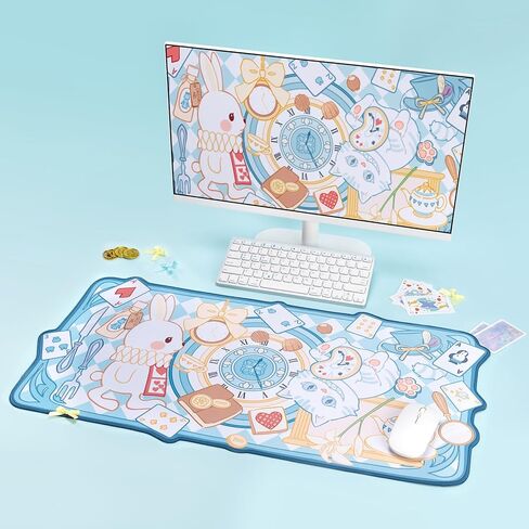 لوحة ماوس كرتونية لطيفة من YOCORE، مقاس 30 بوصة × 15.7 بوصة، قاعدة مكتب مطاطية كبيرة غير قابلة للانزلاق، لوحة ماوس للألعاب للكمبيوتر المحمول ولوحة مفاتيح للكمبيوتر المحمول مع حواف مخيطة للفتيات - بلاد العجائب السحرية in Kuwait