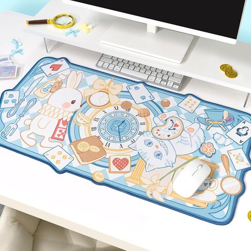 لوحة ماوس كرتونية لطيفة من YOCORE، مقاس 30 بوصة × 15.7 بوصة، قاعدة مكتب مطاطية كبيرة غير قابلة للانزلاق، لوحة ماوس للألعاب للكمبيوتر المحمول ولوحة مفاتيح للكمبيوتر المحمول مع حواف مخيطة للفتيات - بلاد العجائب السحرية in Kuwait