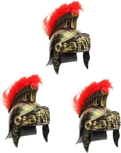 NOLITOY 3pcs Ancient Roman Hat Adults Roman Helmet Viking Helmet Men Costume Men Costume Soldier Adults Golden in Saudi Arabia