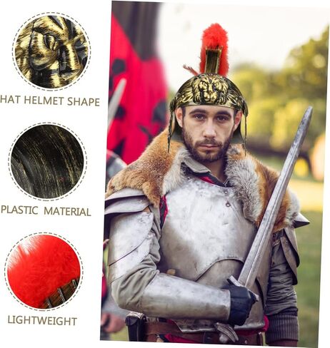 NOLITOY 3pcs Ancient Roman Hat Adults Roman Helmet Viking Helmet Men Costume Men Costume Soldier Adults Golden in Saudi Arabia
