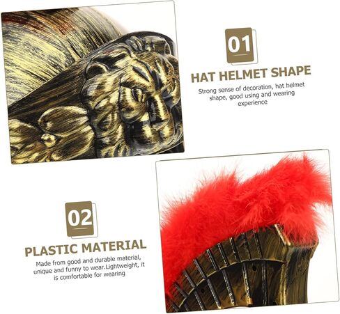NOLITOY 3pcs Ancient Roman Hat Adults Roman Helmet Viking Helmet Men Costume Men Costume Soldier Adults Golden in Saudi Arabia