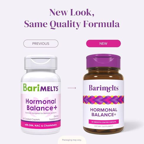 BariMelts Hormonal Balance+ with DIM, NAC & Chasteberry - 1 Month Supply (60 Caplets) - Post-Op Bariatric Supplement Supports Estrogen Metabolism and Hormonal Balance for Women in Kuwait