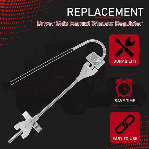 منظم النافذة اليدوي لجانب السائق K092-407 متوافق مع 1997-2009 Kenworth C500 T300 T800 W900B W900L 1997-2003 Kenworth T600B يستبدل جانب السائق الأيسر الأمامي HLK2557 in Kuwait