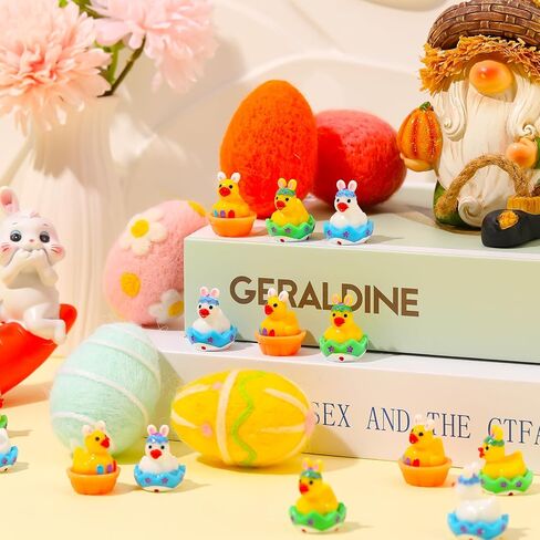48 Pcs Easter Mini Resin Ducks Mini Duck Figurines Miniature Easter Figurines for DIY Cake Decoration Ornaments Crafts Moss Landscape in Saudi Arabia
