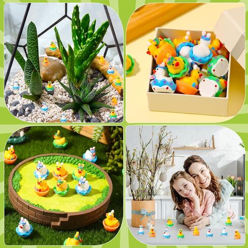 48 Pcs Easter Mini Resin Ducks Mini Duck Figurines Miniature Easter Figurines for DIY Cake Decoration Ornaments Crafts Moss Landscape in Saudi Arabia