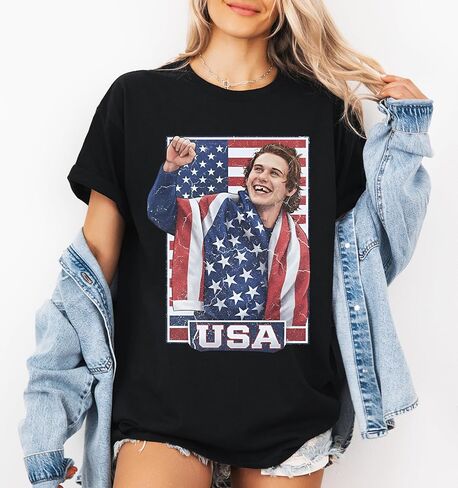 Jack Hughes Shirt, Jack Hughes USA Ice Hockey Gold Medal T-Shirt, Patriotic Hockey Fan Tee, American Hockey Pride Gift Tshirt in Saudi Arabia