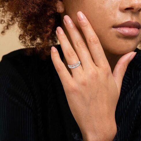 7 مقاسات - حلقة ماوس S925 من الفضة الاسترليني للنساء، خاتم مجوف كرتوني لطيف، مكعب زركونيا لامع، مجوهرات بسيطة أنيقة لصديقة زوجة ابنة، خاتم إصبع السبابة مقاس 6-10 in Kuwait