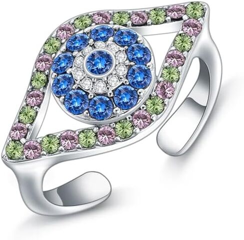Evil Eye/Moon/Butterfly/Crown Rings 925 Sterling Silver with Colored Gemstone Jewelry Gifts for Women Her in Kuwait