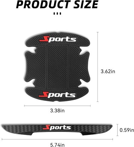 4 قطع واقي باب السيارة + 4 قطع واقي مقبض باب السيارة، واقي باب السيارة الرياضي من الخدوش، واقي حافة باب السيارة العالمي، ديكورات السيارات تناسب معظم السيارات، سيارات الدفع الرباعي، الشاحنة (أسود) in Kuwait