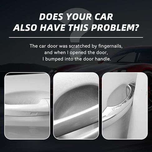 4 قطع واقي باب السيارة + 4 قطع واقي مقبض باب السيارة، واقي باب السيارة الرياضي من الخدوش، واقي حافة باب السيارة العالمي، ديكورات السيارات تناسب معظم السيارات، سيارات الدفع الرباعي، الشاحنة (أسود) in Kuwait