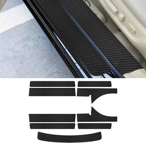 Bilisin 9PCS Car Door Sill Protector Compatible with Honda Accord 8th Gen 2008-2012,Carbon Fiber Leather Auto Trunk Door Sill Entry Guard Scratch Protector Accessories in Saudi Arabia