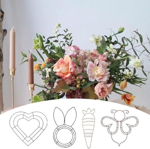 Easter Bunny Wreath Frame, Metal Wire DIY Garland Stand, Rabbit Carrot Shaped Wreath Form for DIY Ornaments & Decorations (Carrot) in Saudi Arabia
