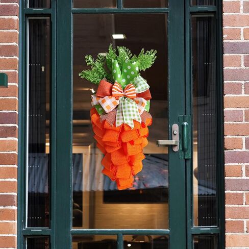 Easter Bunny Wreath Frame, Metal Wire DIY Garland Stand, Rabbit Carrot Shaped Wreath Form for DIY Ornaments & Decorations (Carrot) in Saudi Arabia