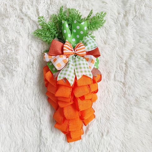 Easter Bunny Wreath Frame, Metal Wire DIY Garland Stand, Rabbit Carrot Shaped Wreath Form for DIY Ornaments & Decorations (Carrot) in Saudi Arabia